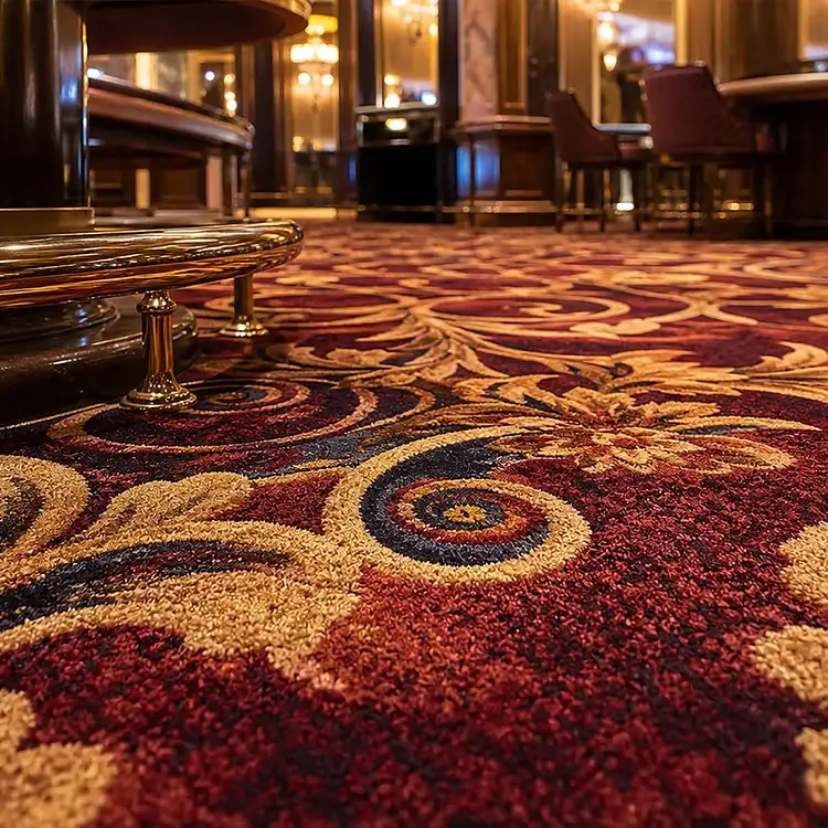 Tapete de lã de cassino de luxo de parede a parede